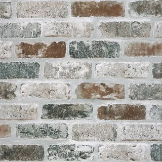 Timeet 44x300cm Selbstklebende Tapete Steinoptik Grau Braun Steintapete Ziegel Klebefolie Backstein Vintage Rustik Vinyl Folie Wasserdicht Wandaufkleber für Schlafzimmer Wohnzimmer Küche