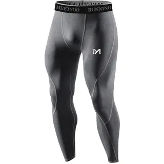 MEETYOO Kompressionshose Herren, Sport Leggings Atmungsaktiv Fitness Strumpfhosen Funktionswäsche Pants Unterhose Lang für Laufen Wandern Radfahren