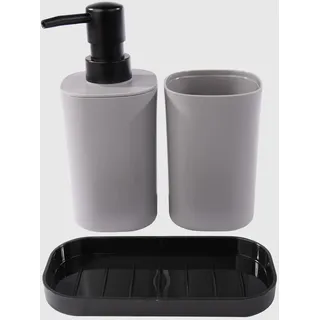 La Briantina 3-teiliges Badezimmer-Set, Seifenspender, Zahnputzbecher und Seifenschale, minimalistisches Design, elegant und vielseitig – 15 x 7,5 x 17,5 cm