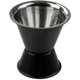 Fackelmann Cocktail Messbecher Specter in Matt Schwarz & Silber – Beidseitig verwendbar 2cl & 4cl – Schnaps Dosierer für Alkohol, Spirituosen, Gin und Cocktails – Tolles Zubehör für die Bar