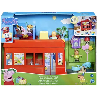 Hasbro Peppa Pig Peppas 2-in-1 Party Bus Spielset mit 3 Figuren
