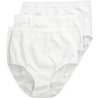 Ulla Popken Damen große Größen Übergrößen Plus Size Slips, 3er-Pack schneeweiß 54+ 795269200-54+