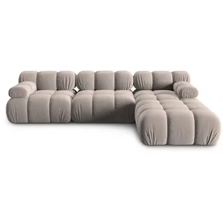 micadoni Modulares-Sofa, beige Textil, 4-Sitzer, 188x63x282 cm, Hergestellt in Europa, Oeko-Tex®, Wohnzimmer, Sofas , Couches, Sofas