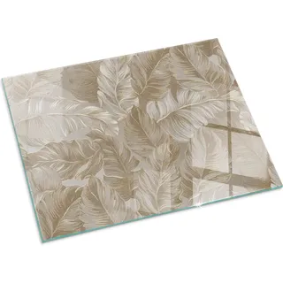 Blatt mit subtilen Mustern – Glasbodenplatte für – Kaminofen – Kaminplatte Glas – Schutzglas – Funkenschutzplatte –Glasbodenplatte Feuerfeste – Hitzeschutzplatte – Bodenschutz aus Glas – 80x60 cm