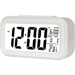 Jsdoin Digitaler Wecker, Wecker mit Große LED Temperaturanzeige, Snooze Zeit, Leuchtdisplay, Datumsanzeige, Schlafzimmer, Badezimmeruhr Und Bür