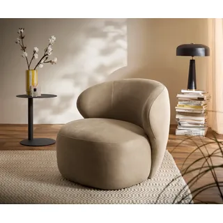 Loungesessel Pulo 80x80 cm Mikrofaser Beige Vintage