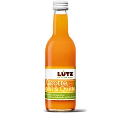 Bio Fruchtsaft Karotte Apfel und Quitte 250ml - Vitaminkick - prickelnde Erfrischung - exotisch süß-bitter - perfekter Start in den Tag von Bio Lutz