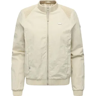 Bomberjacke RAGWEAR "Bomberjacke Chenna Summer YOUMODO", Damen, Gr. S, weiß (weiß uni), Obermaterial: 100% Nylon NY.  Obermaterial: Futter: 100% Polyester PES. 100% Polyester PES., lässig geschnitten, hoch geschlossener Ausschnitt, Rippbündchen, Jacken Bomberjacke, Wasserabweisende leichte Übergangsjacke