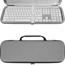 Geekria Tastaturhülle kompatibel mit Logitech MX Keys S Wireless, MX Keys Advanced Wireless Beleuchtete Tastatur, Hartschalen-Reisetasche für Pebble Wireless Mouse Combo Case (Hellgrau)