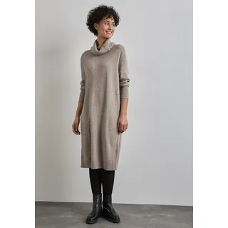 STREET ONE Damen A144234 Feinstrickkleid Mit Knöpfen, Mocha Beige Mel., 44 EU