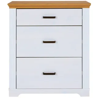 Inter Link Maluno Kommode Massivholz Kiefer Weiß/Oak Colori