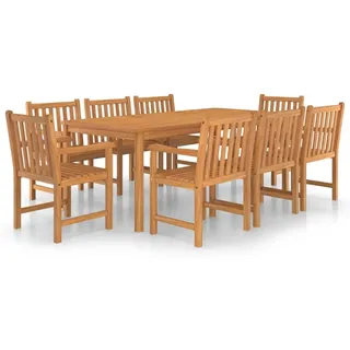 vidaXL 9-teiliges Garten-Ess-Set 200 x 100 cm Massivholz Teak - Braun