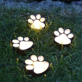 Hellum Lichterkette Kunststoff 10,0 cm 4x Pfoten schwarz