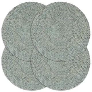 vidaXL 4X Tischset Platzmatte Platzset Platzdeckchen Platzdecke Tischdeko Platzmatten Tischmatte Untersetzer Uni Olivgrün 38cm Rund Jute