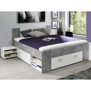 Forte Bob 140 x 200 cm betonoptik lichtgrau/weiß