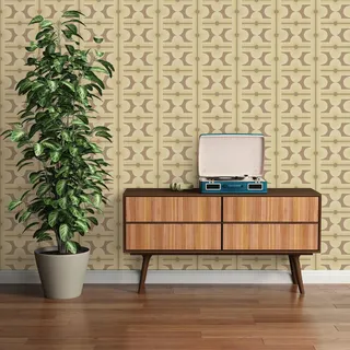 A.S. Création Retro-Tapete 70er Jahre 0,53 x 8,5 m - Tapete Vintage Grafik-Muster in Braun, Grün - Vliestapete Retro Chic - 395333