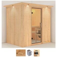 Bild von Sauna »Bedine«, (Set), 9 KW-Ofen mit integrierter Steuerung beige