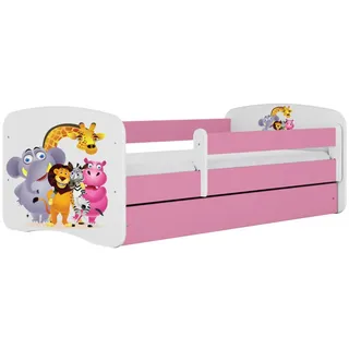Raumhirsch Furniture Kinderbett Zoo mit Schublade 140/70 80/61/144 , Rosa , Holzwerkstoff , 80x140 cm , FSC 100% , Babymöbel & Kindermöbel, Kinderzimmer & Jugendzimmer, Kinderbetten