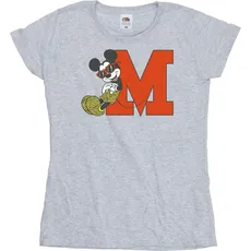 Disney, Damen, Shirt, Mickey Mouse Leopard Trousers TShirt, Grau, (M)