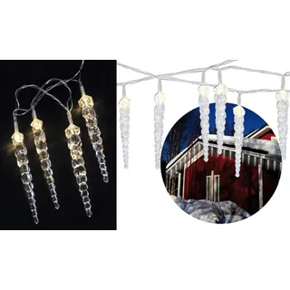 LED Lichterkette Eiszapfen außen + innen Lichtschlauch Weihnachten Lichterkette - Weiß