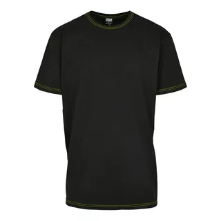 Urban Classics Herren Heavy Oversized Contrast Stitch Tee T-Shirt, Black/electriclime, L
