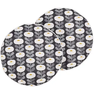 Beliani Gartenkissen 40 x 40 cm grau weiß floral 2 St.