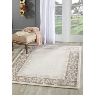 Teppich SANAT "Harmony 3206, auch als Läufer" Gr. 3, braun, B:120cm H:12mm L:160cm, Kunstfaser, Teppiche, Teppich, Wohnzimmer, Kurzflor, modern, Bordüre,Schlafzimmer