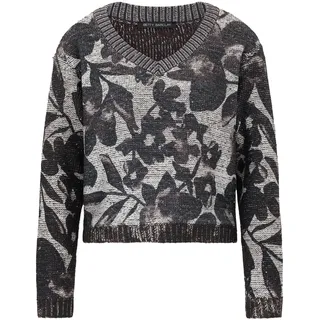 Rundhalspullover BETTY BARCLAY "Grobstrick-Pullover mit Pailletten", Damen, Gr. 44, beige (beige, braun), Obermaterial: 50% Polyester PES. 25% Baumwolle CO. 25% Polyacryl PAN., Pullover Rundhalspullover