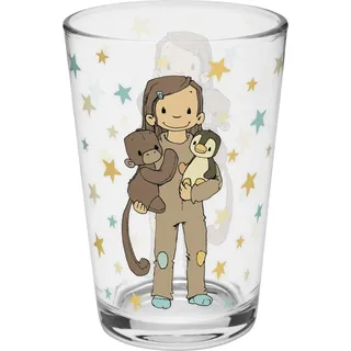 SHEEPWORLD Trinkglas Anouk | bedrucktes Glas, Höhe 10,8 cm, Durchmesser 6,8 cm, Volumen 22 cl | Geschenk für Kinder, Jungen, Mädchen, Weihnachten, Geburtstag | 73948