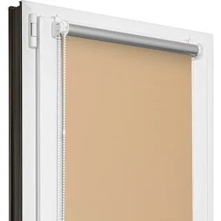Estika Verdunklungsrollo ohne bohren - 40 x 220 cm - Beige - Thermorollo - Beige