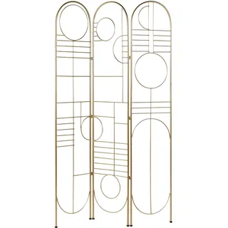 Beliani Raumteiler 3-teilig Gold 100 cm 170 cm Turania