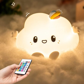 One Fire Nachtlicht Kinder, 16 Farben 5 Helligkeit Nachtlicht Baby Stilllicht Dimmbar, Kawaii Deko Nachttischlampe Kinder Nachtlicht Batterie, Nachtlampe Night Light Kinderzimmer Babyzimmer Deko