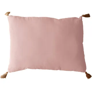 Enjoy Home Kissen mit 4 Quasten, Jute, Maße: 50 x 70 cm, Baumwolle, Oeko-Tex-Zertifiziert, Handwäsche, ideal für die Farbgebung Ihrer Sofas, Panama-Kollektion, Farbe: Altrosa