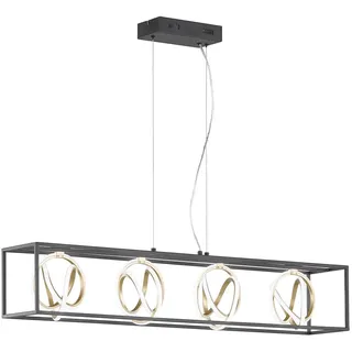 Fischer & Honsel Gisi 4-flg. 110 cm rechteckig schwarz matt/gold