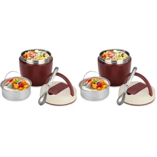 Romon Thermobehälter für Essen 1200ml, Thermoschüssel mit Deckel, Warmhaltebehälter aus Edelstahl mit Faltbaren Löffel Thermobox Lunchbox Thermo Kinder Erwachsene für Aufbewahrung von Suppen Brei