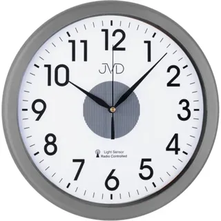 JVD RH692.4 Wanduhr Funk Funkwanduhr analog anthrazit rund mit Licht Beleuchtung - Grau