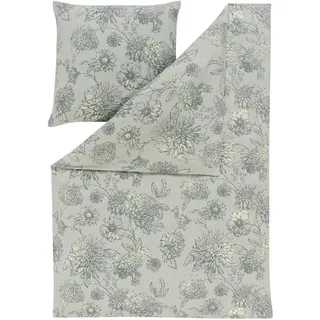 Estella Bettwäsche Atelier, Salbeigrün, Textil, Floral, 155x220 cm pflegeleicht, hautfreundlich, Schlaftextilien, Bettwäsche Bettwäsche, Flanell-Bettwäsche