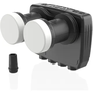DUR-line 6° Monoblock Unicable LNB - Astra 19,2°E + Hotbird 13°E - 24 Teilnehmer & 2 Satelliten (MB6-UK) - Doppel-LNC mit Einkabelfunktion - Full HD, 4K, 8K, 3D - Wetterfest + Mobilfunk-Abschirmung