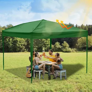 Izrielar Faltpavillon 3x3 m wasserdicht – Pavillon faltbar mit UV-Schutz 50+, Gartenzelt & Partyzelt, ideal für Garten, Camping, Hochzeit & Strand Grün - Grün