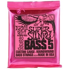 Ernie Ball Super Slinky 5-String Nickel Wound E-Gitarrensaiten, Stärke 40-125