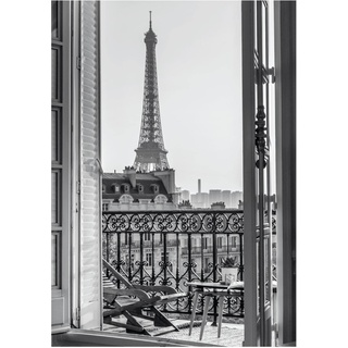 Close Up Paris Eiffelturm Poster - DIN A3 (29,7 x 42 cm) - Premium Vintage Wanddeko - Aussicht Kunstdruck Homedecor