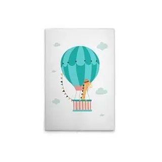 A.S. Création Leinwandbild Heißluftballon Kinderzimmer Giraffe - Wandbild in Weiss, Grün - 40 x 60 cm - DD132531