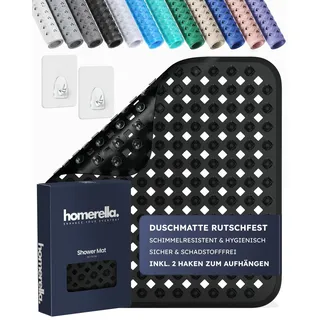 homerella© Duschmatte rutschfest 53x53cm, INKL. AUFHÄNGUNG, Antirutschmatte Dusche, schimmelresistent&waschbar, Duschwanneneinlage, Duscheinlage, Rutschmatte Dusche, Duschmatten, Badematte rutschfest