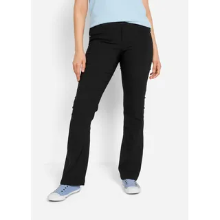 bonprix Stretch-Hose aus Viskose, mit Bootcut-Design, Regular Fit, mit Gürtelschlaufen, schwarz