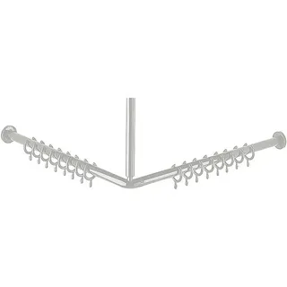 Duschvorhangstange Normbau Nylon, weiß, inkl. 20 Vorhangringen, 1.000 x 1.000 mm - 0781030019