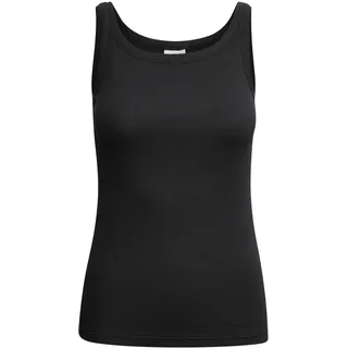 KAFFE Damen Jersey-Top ärmellos KACARNA Damen Jerseytop Basic Sommer Casual Tank Top Unterhemd Shirt Ärmellos U-Ausschnitt Blusentop Ärmellos XS, Black Deep