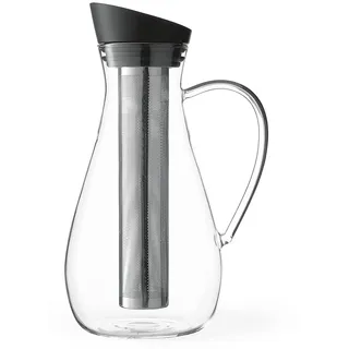 VIVA scandinavia Infusion Eistee Karaffe mit schwarzem Deckel und integriertem Filter, 1l: Fassungsvermögen: 1.4l