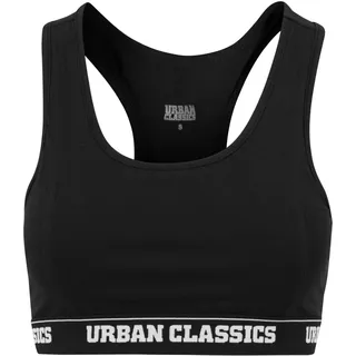 Urban Classics Damen Sport Tank Top Ladies Logo Bra TB1490, Gr. Small, Schwarz (Black 7)