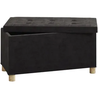 VCM Truhenbank Sizos L Schwarz 76 x 38 x 40 cm