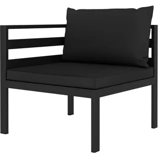 vidaXL 3-tlg. Garten-Lounge-Set mit Kissen Aluminium Anthrazit - Grau